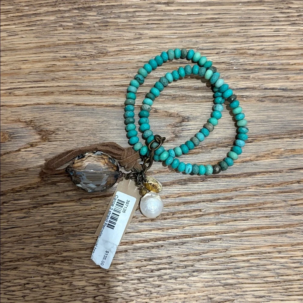 NWT! CANOE - three strand, Peruvian opal bracelet - Picture 2 of 8